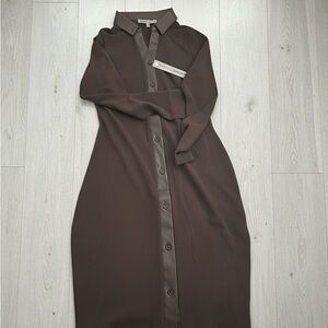 Absolutely Famous Chocolate Long Sleeve Dress